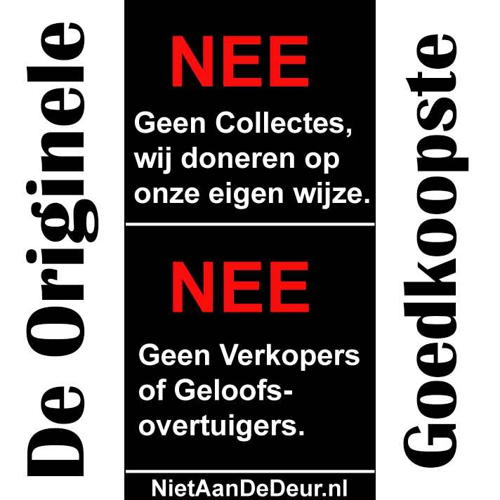 Nee Nee Sticker - Aan De DeurNiet Aan De Deur