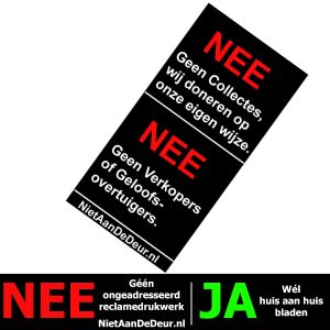 Combi: Nee / Nee + Nee / Ja Reclamedrukwerk Sticker