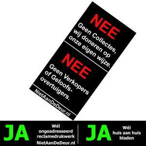 Combi: Nee / Nee + Ja / Ja Reclamedrukwerk Sticker